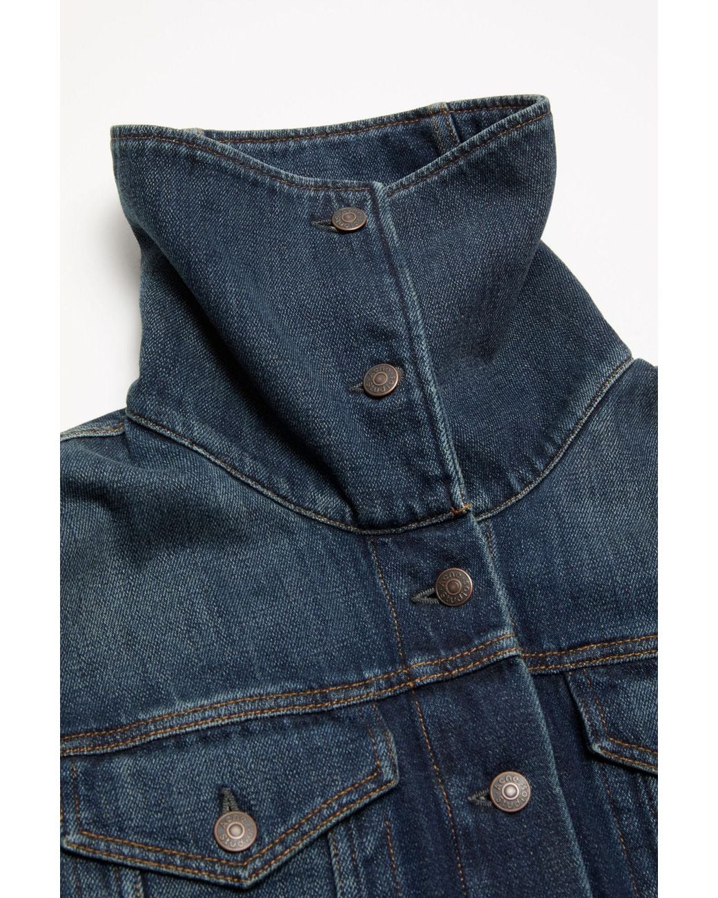 Acne Blue Oversized Collar Denim Jacket