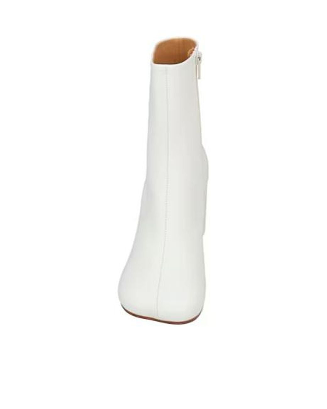MM6 by Maison Margiela White Minimalist Square-Toe Ankle Boots