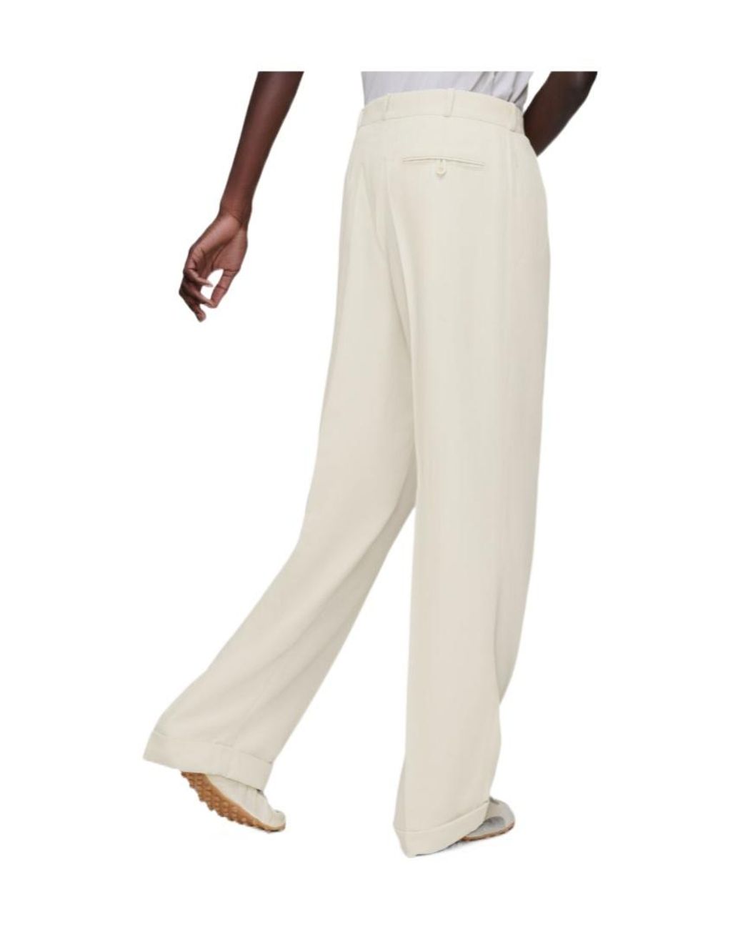 Maison Margiela White Pleated Trousers for men