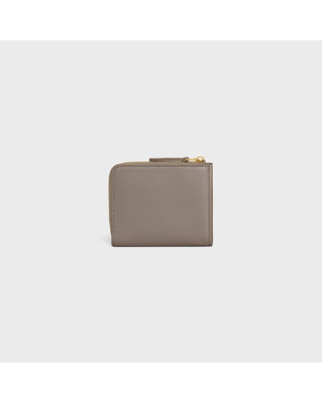 Céline Gray Flat Zipped Wallet Triomphe Stamp