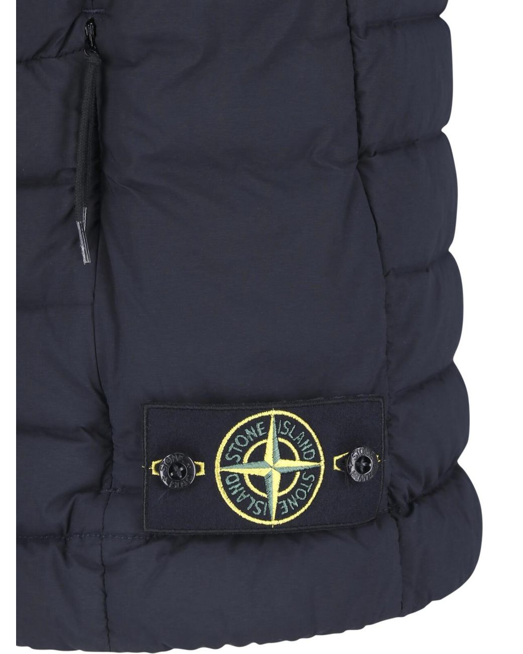 Stone Island Blue Quilted High-Neck Down Vest for men