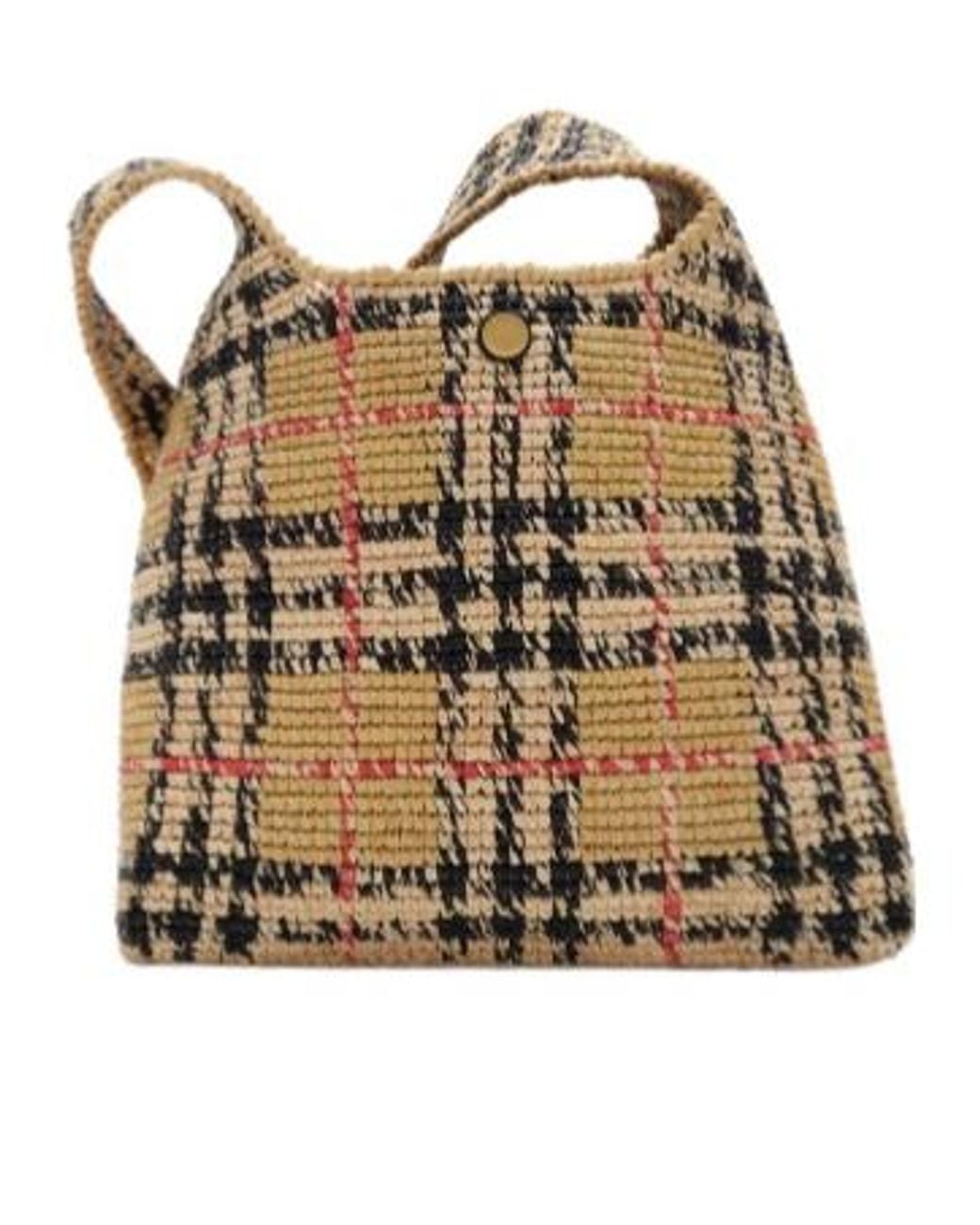 Burberry Brown Margate Checked Shoulder Bag
