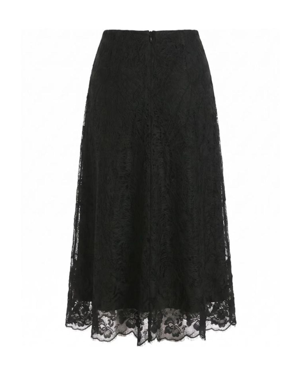 Fabiana Filippi Black Lace A-Line Midi Skirt