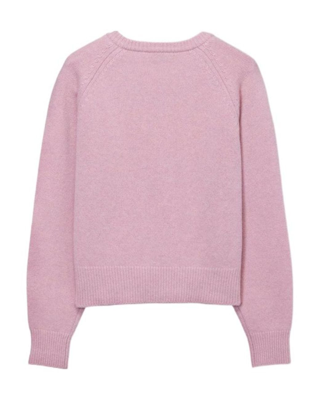 DUNST Pink Soft And Fluffy V-Neck Sweater for men