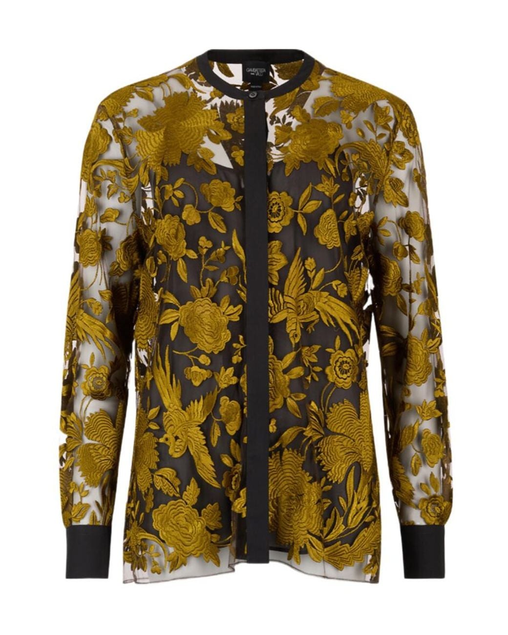 Giambattista Valli Green Embroidered Tulle Shirt