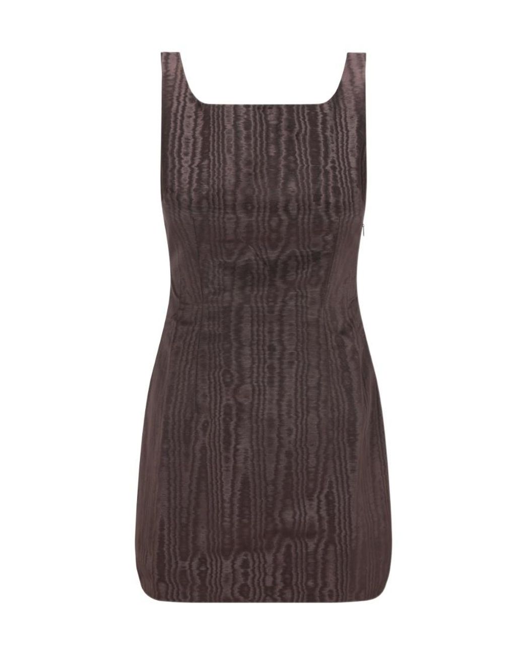 MARINE SERRE Brown Geometric Neck Mini Sleeveless Dress