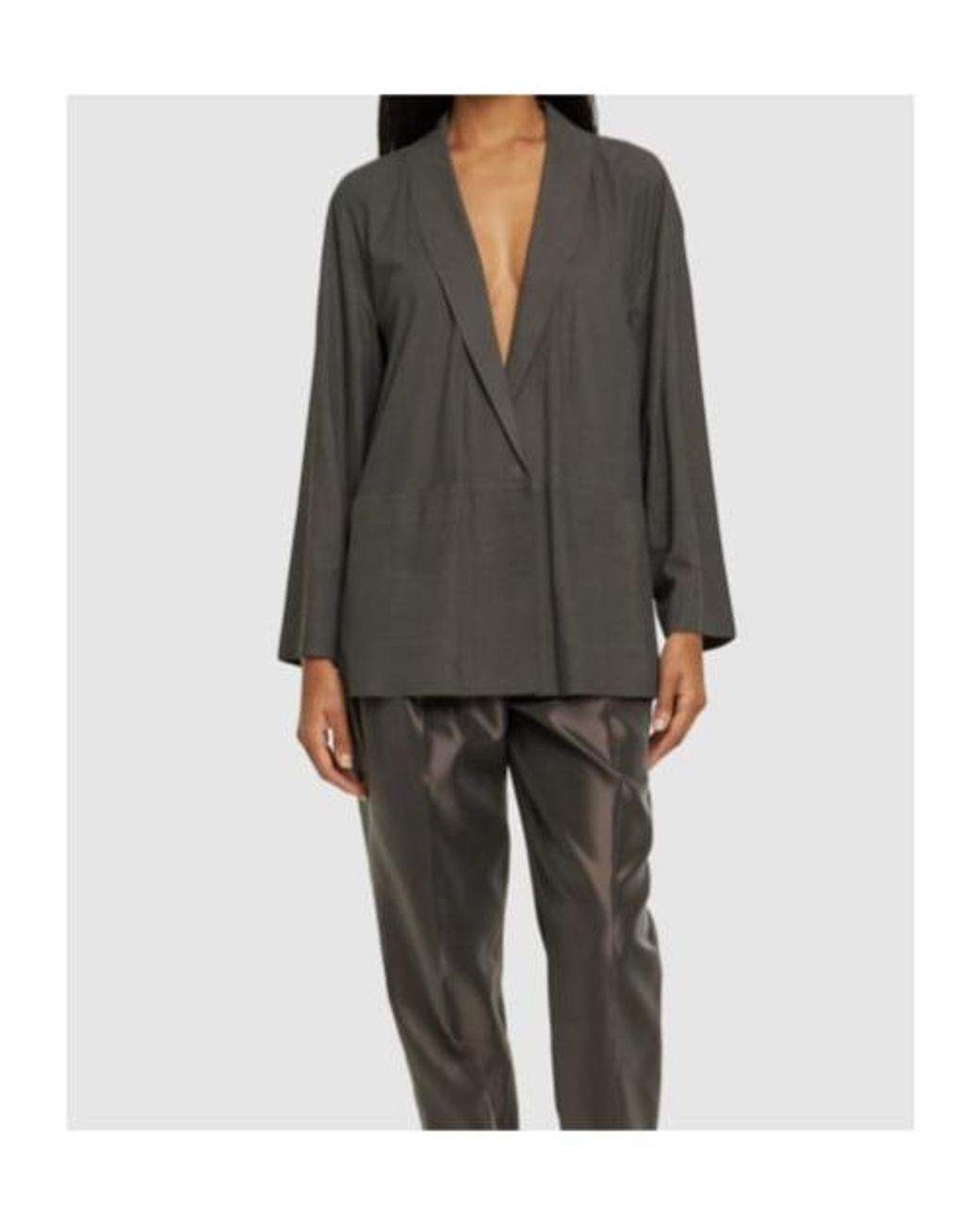 Giorgio Armani Gray Long-Sleeved Casual Jacket
