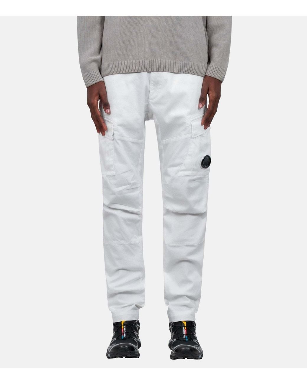 C P Company Gray C.P.カンパニー レンズ ディティール カーゴパンツ for men
