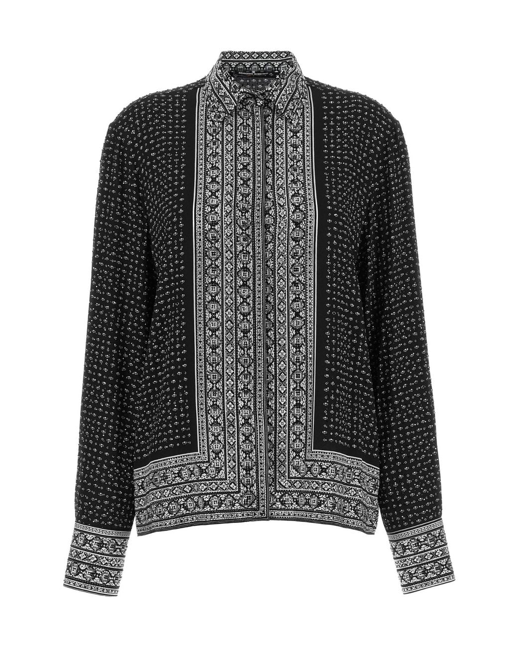 Ermanno Scervino Black Bandana Crystal Shirt
