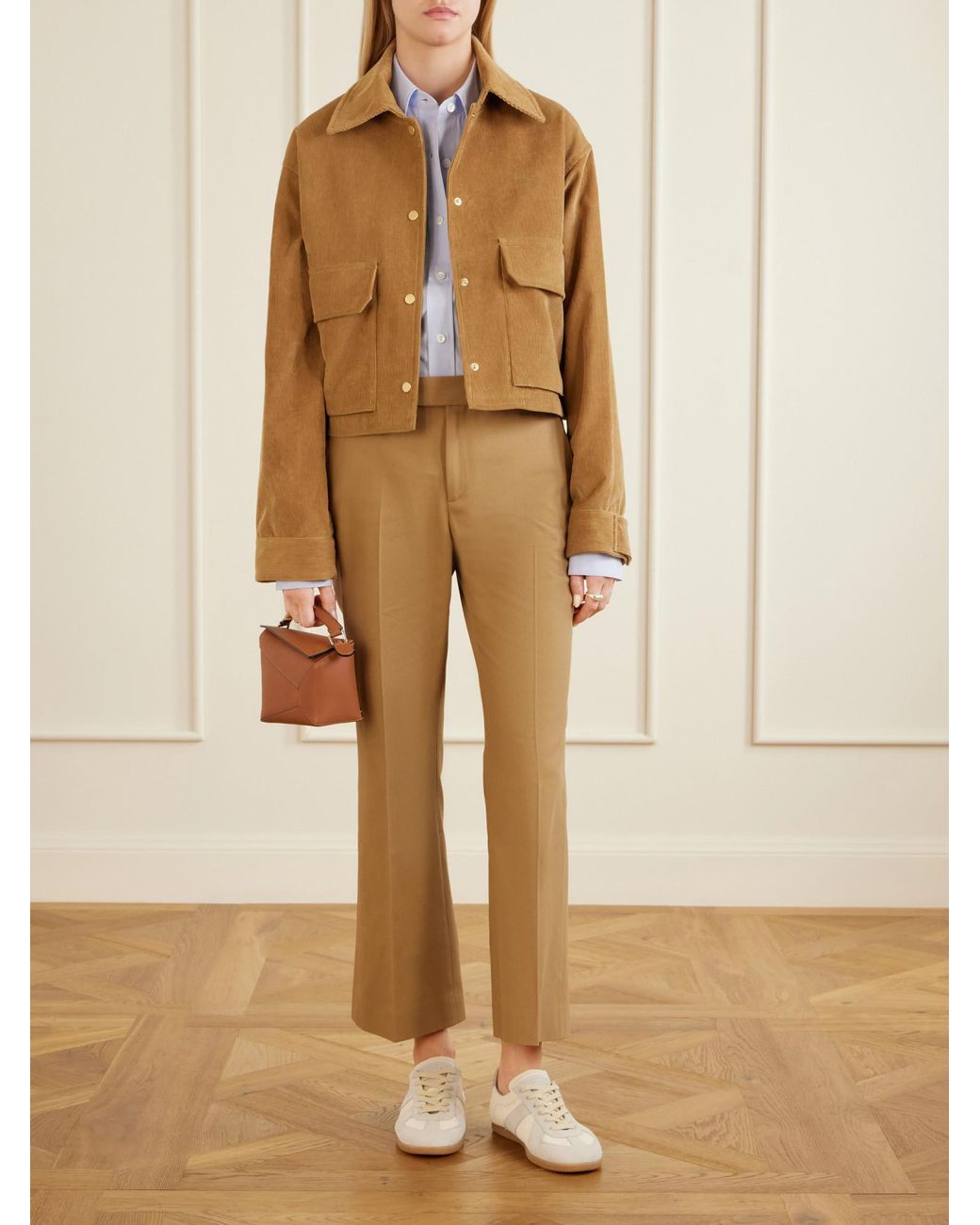 Maria McManus Brown Organic Cotton Ribbed Cropped Jacket