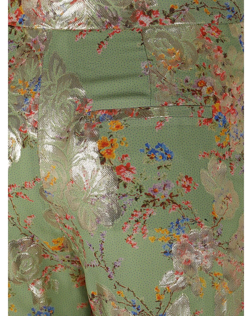 Valentino Green Floral Printed Straight Leg Pants