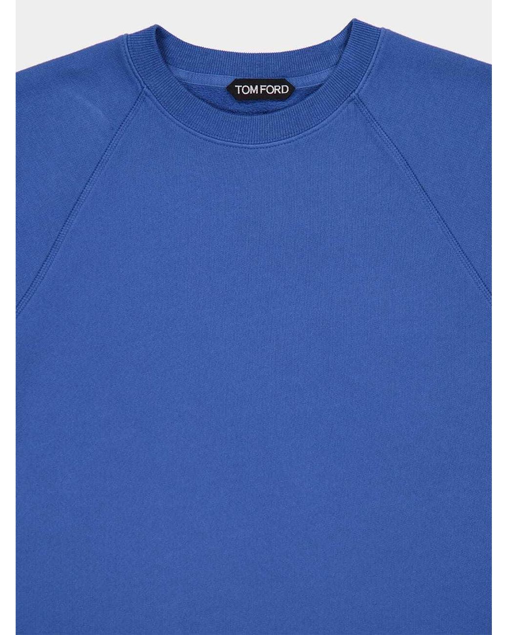 Tom Ford Blue Long-Sleeved Crewneck Sweatshirt for men