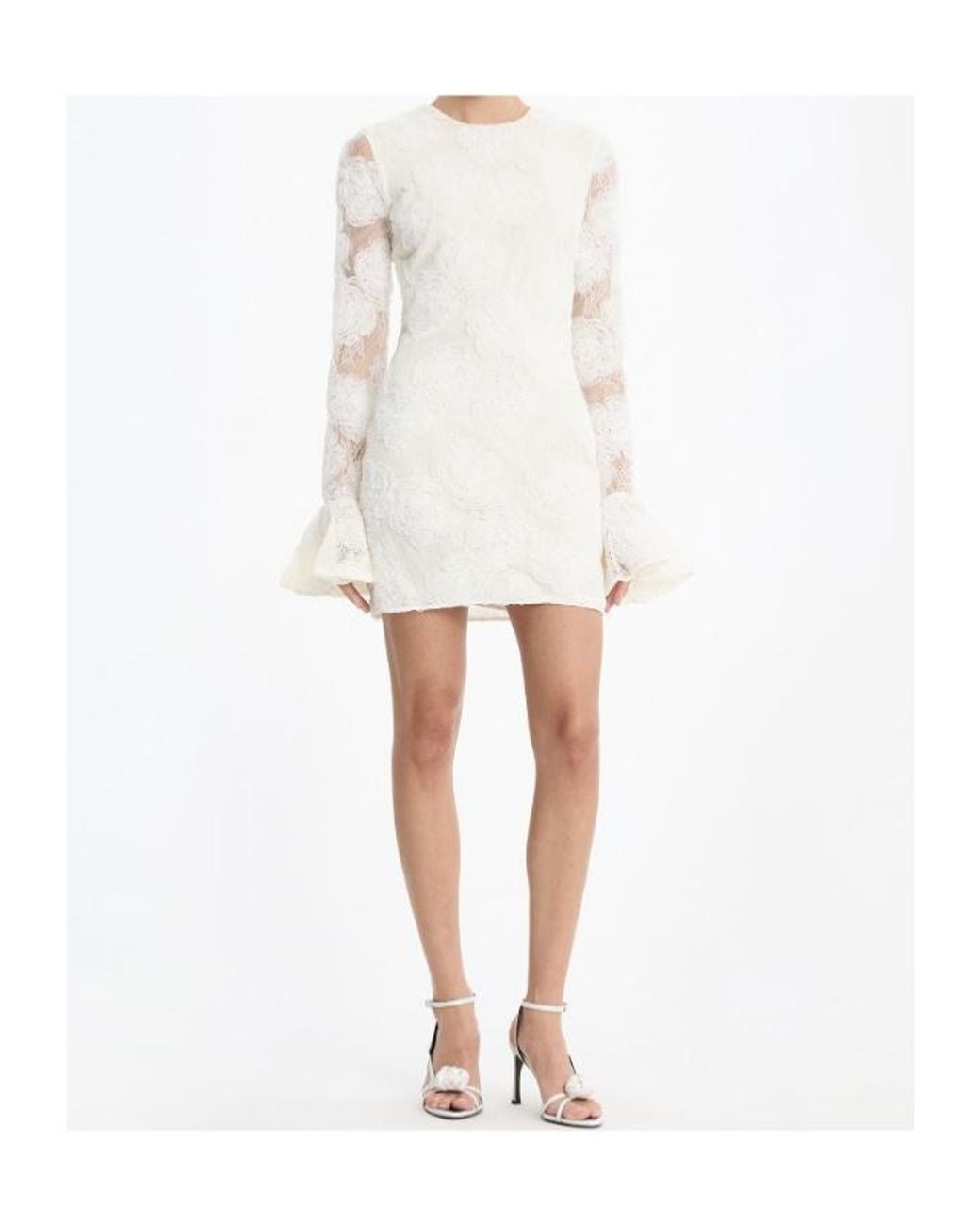 ROTATE BIRGER CHRISTENSEN White Floral Embroidered Mini Dress