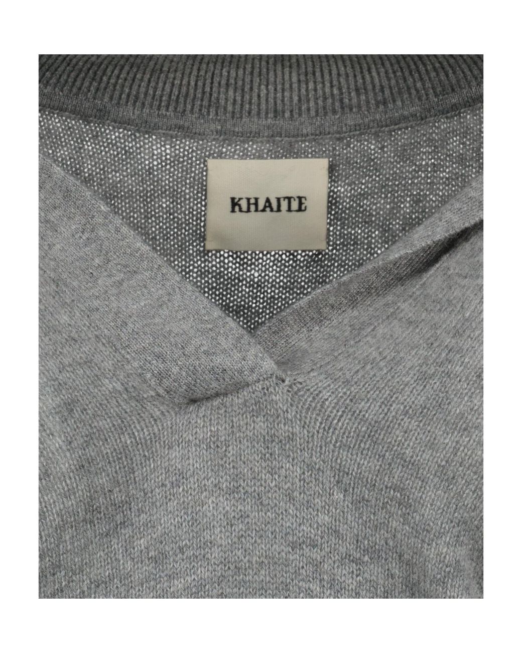 Khaite Gray Jo Short Sleeved Polo Top