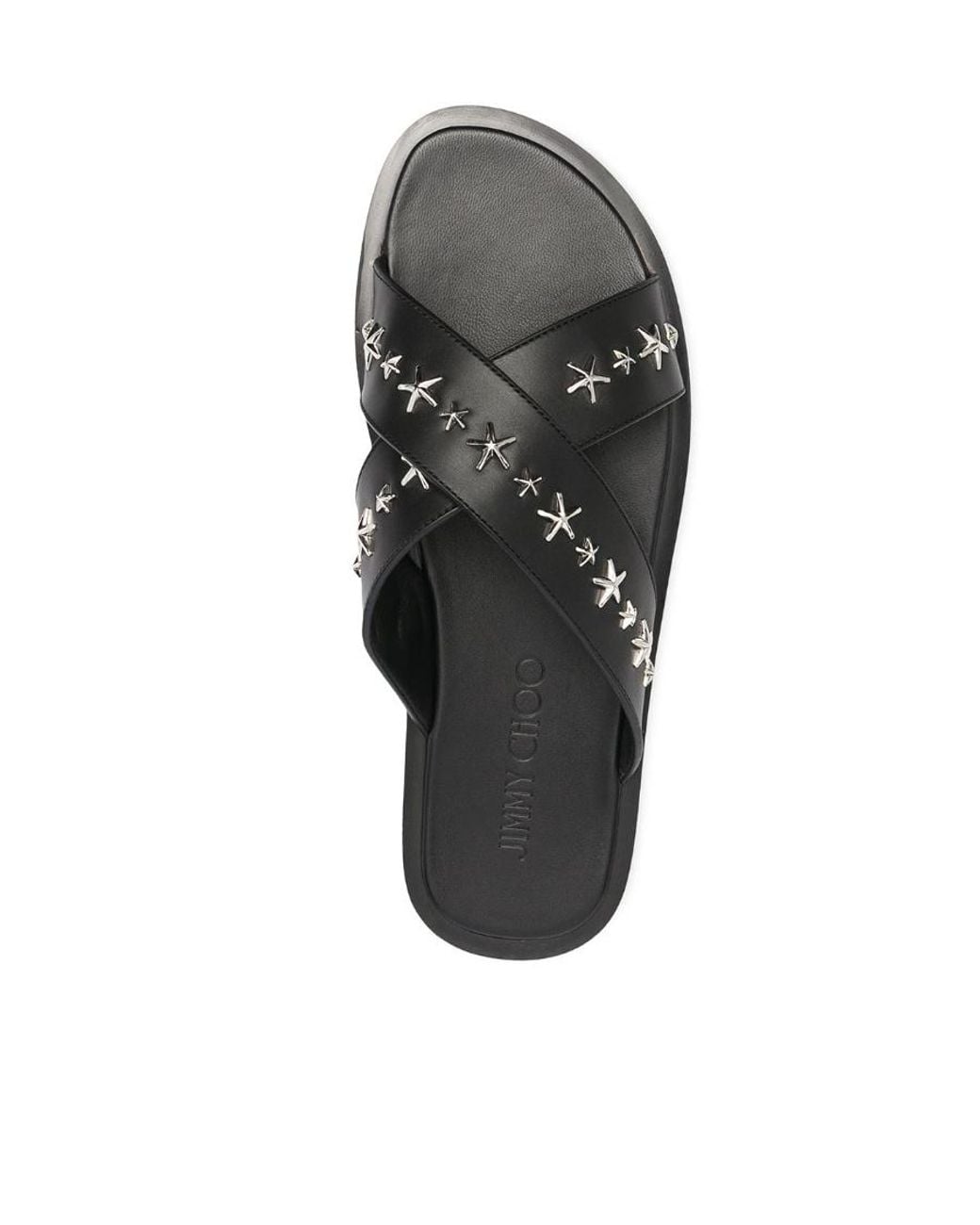 Jimmy Choo Black Palmo Leather Sandals for men