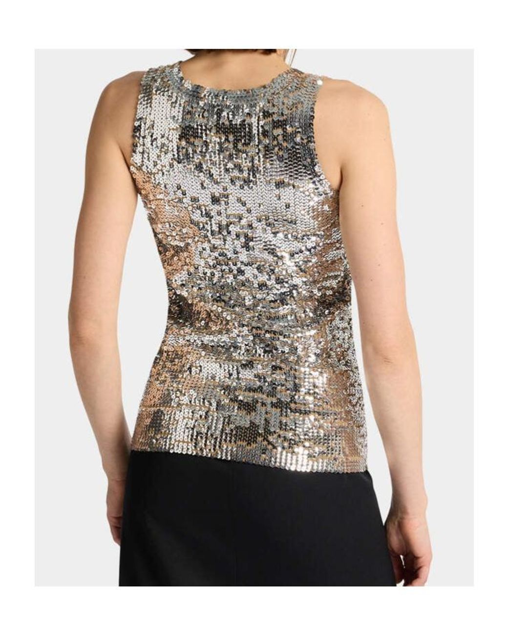 DSquared² Gray Chic Night All Over Paillettes Tank Top