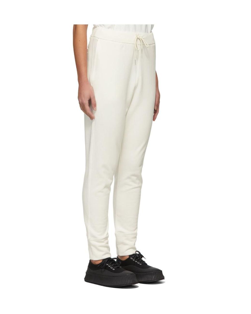 Jil Sander White Drawstring Tapered Track Pants