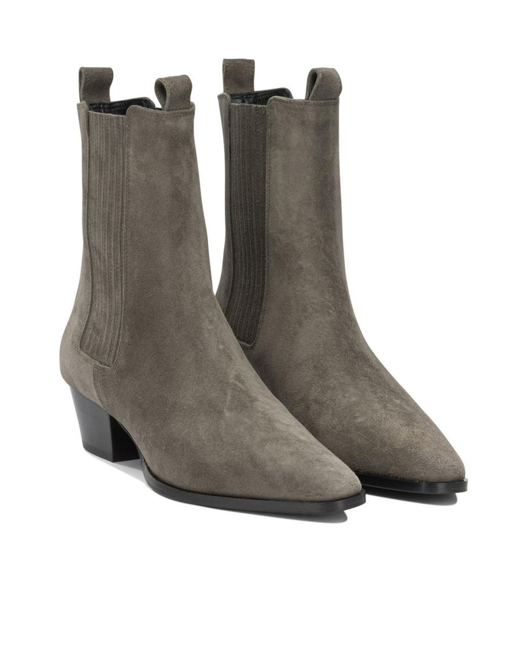 Aeyde Brown Square-Toe Ankle Boots