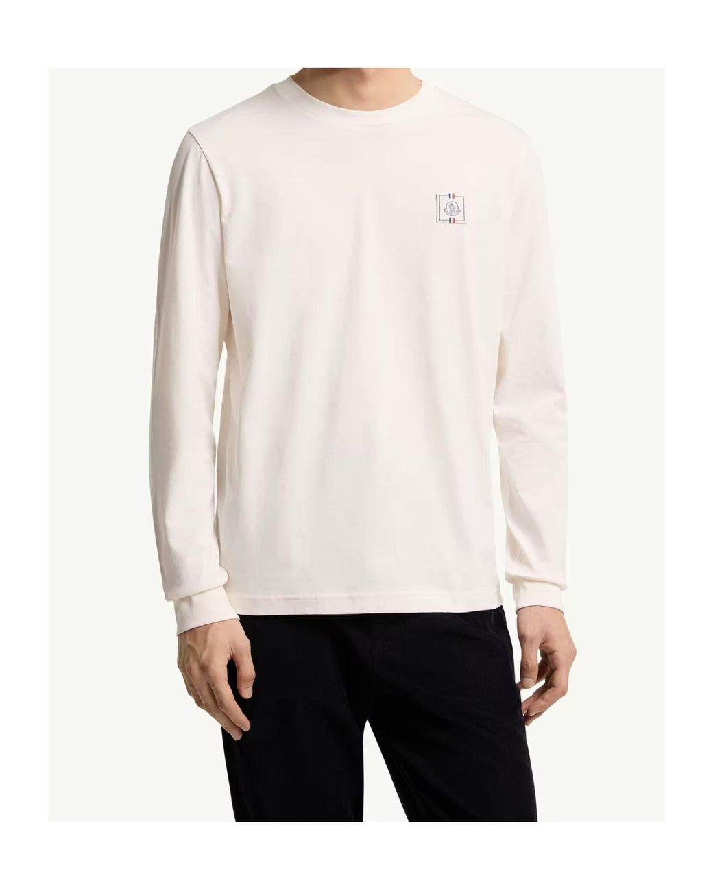 Moncler White Long-Sleeved T-Shirt for men