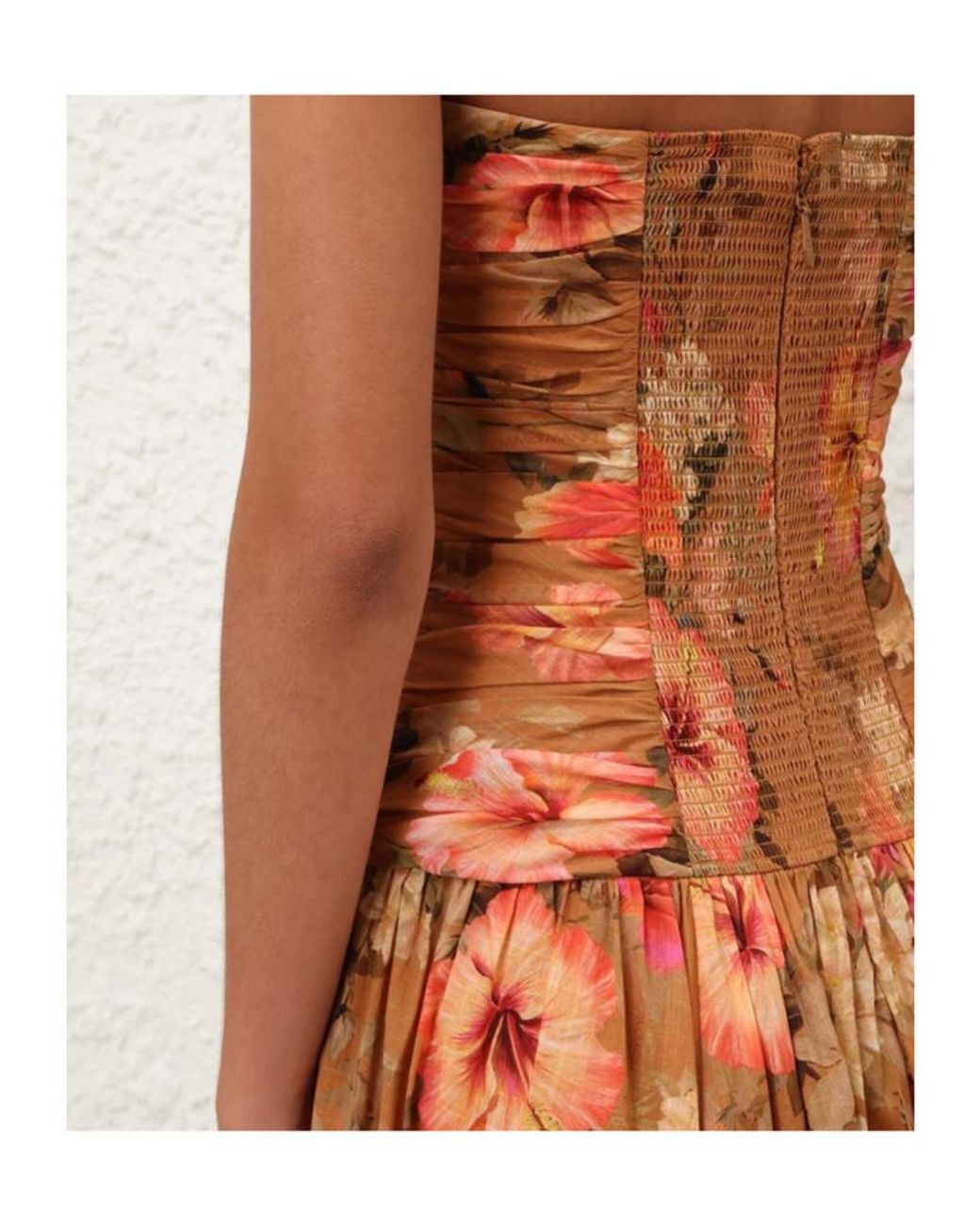 Zimmermann Brown Mahon Tie Front Midi Dress