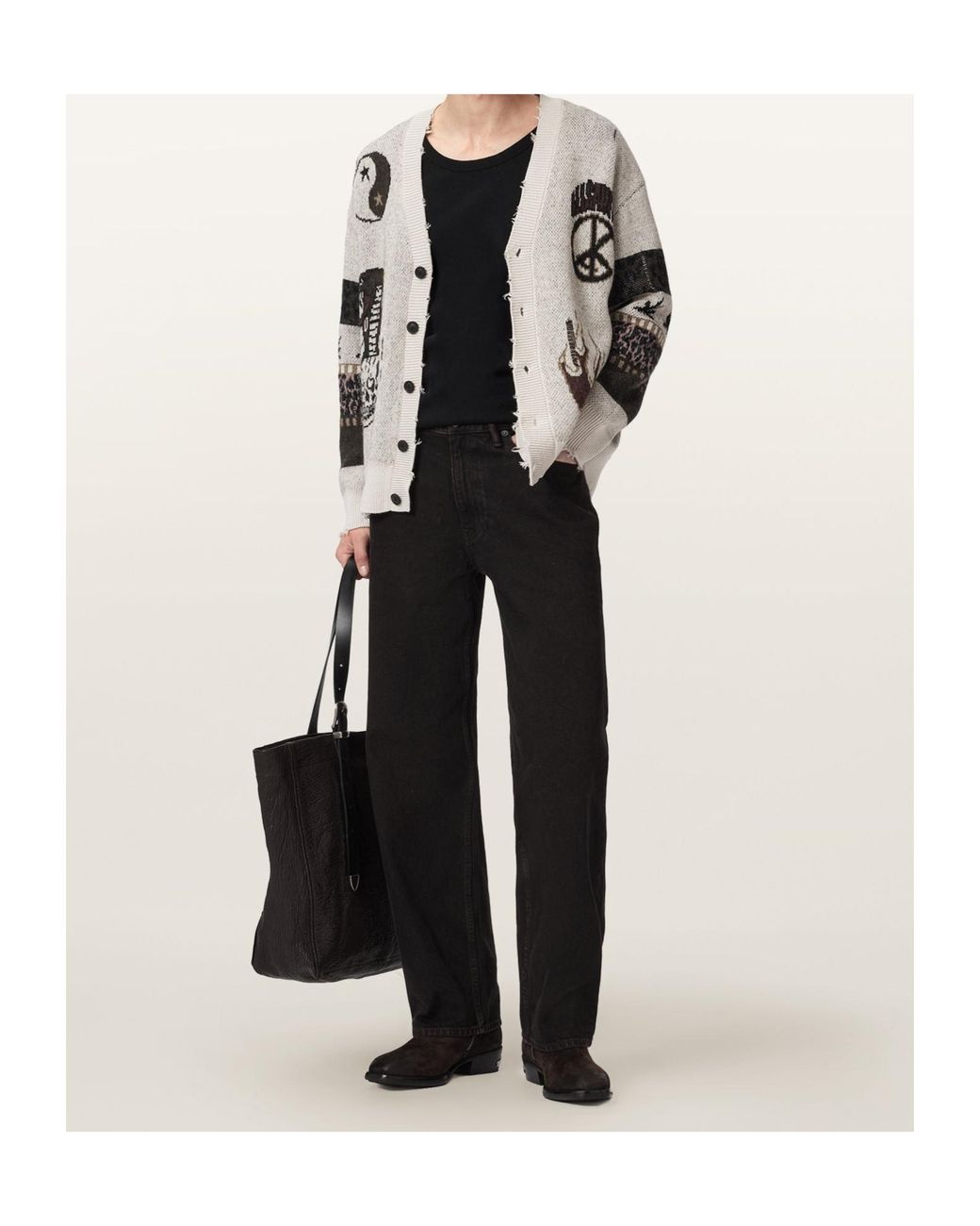 AllSaints Natural Bram Cardigan for men