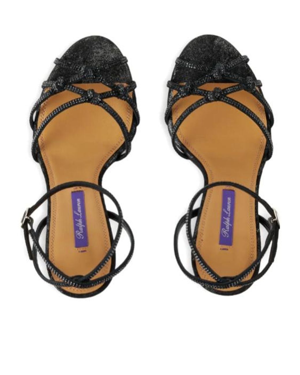 Ralph Lauren Metallic 95Mm Crystal-Embellished Knotted Sandals