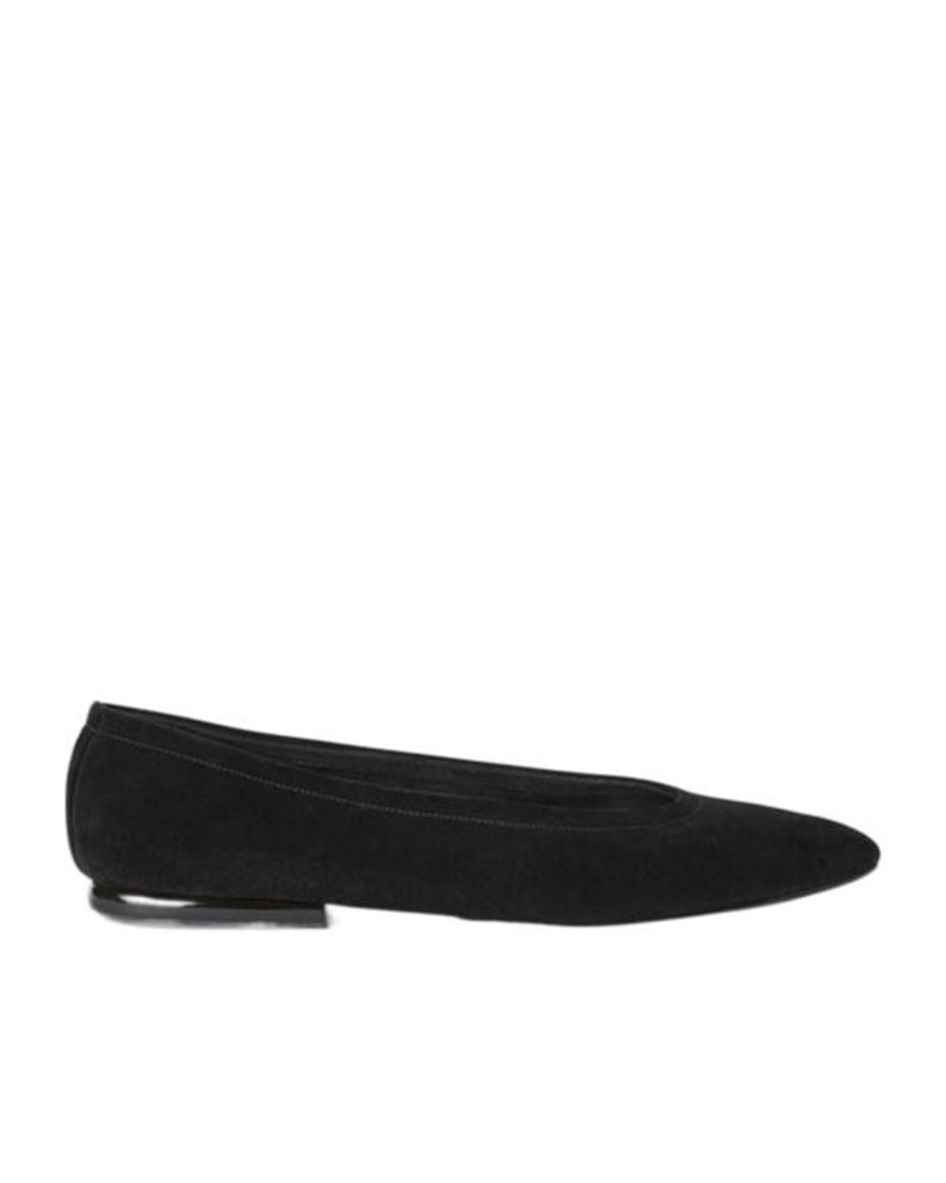 Loro Piana Black Primula Round Toe Slip-On Flats
