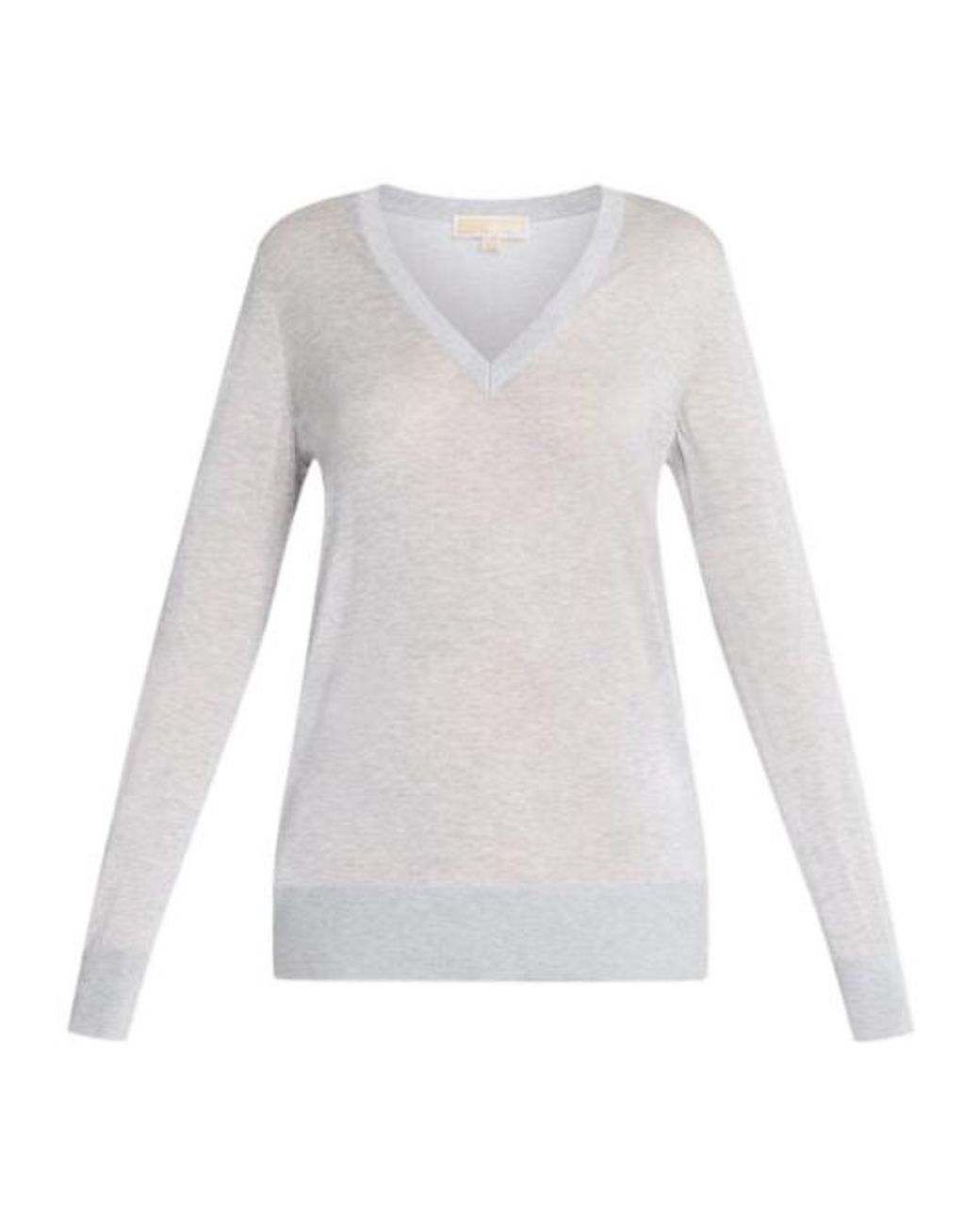 MICHAEL Michael Kors White V-Neck Knitted Jumper