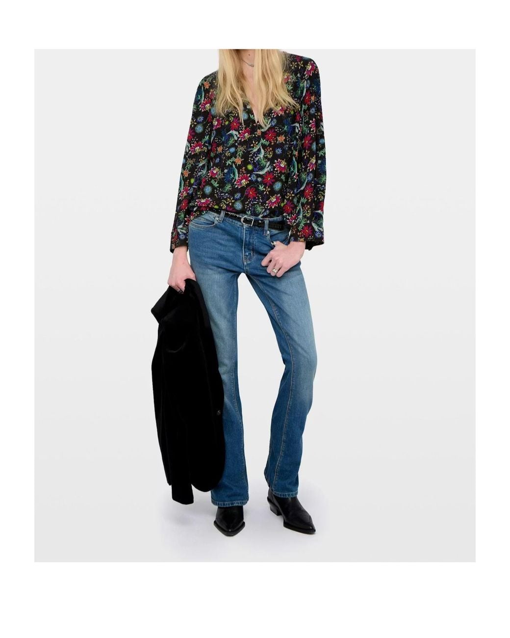Zadig & Voltaire Multicolor Torny V-Neck Floral Blouse