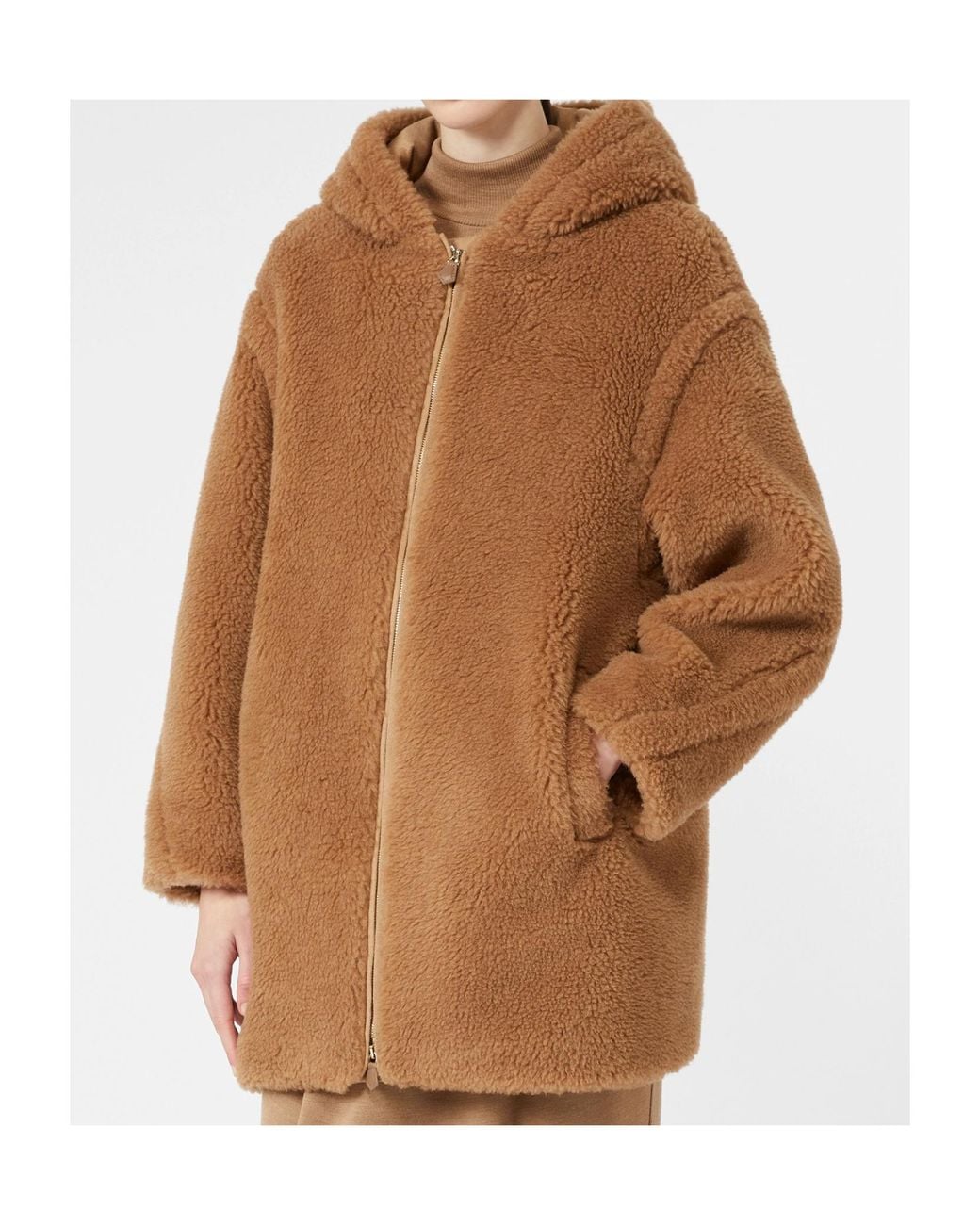 Max Mara Brown Teddy Fabric Coat