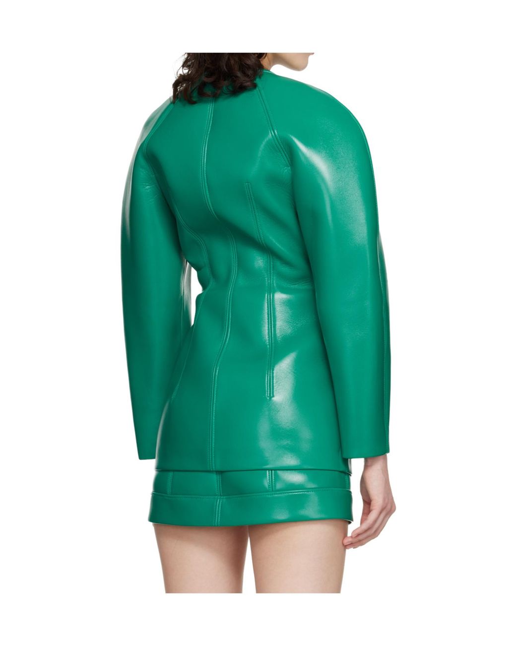 KNWLS Green Neo Leather Coat