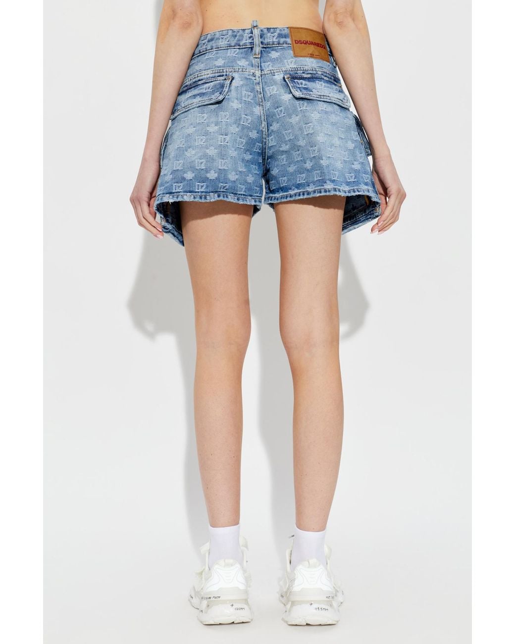 DSquared² Blue Light Wash Cargo Shorts