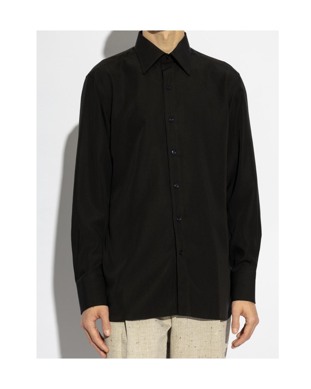 Tom Ford Black Buttoned Long-Sleeved Shirt for men