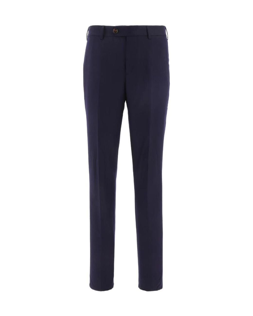 Brunello Cucinelli Blue Mid-Rise Tailored Trousers for men