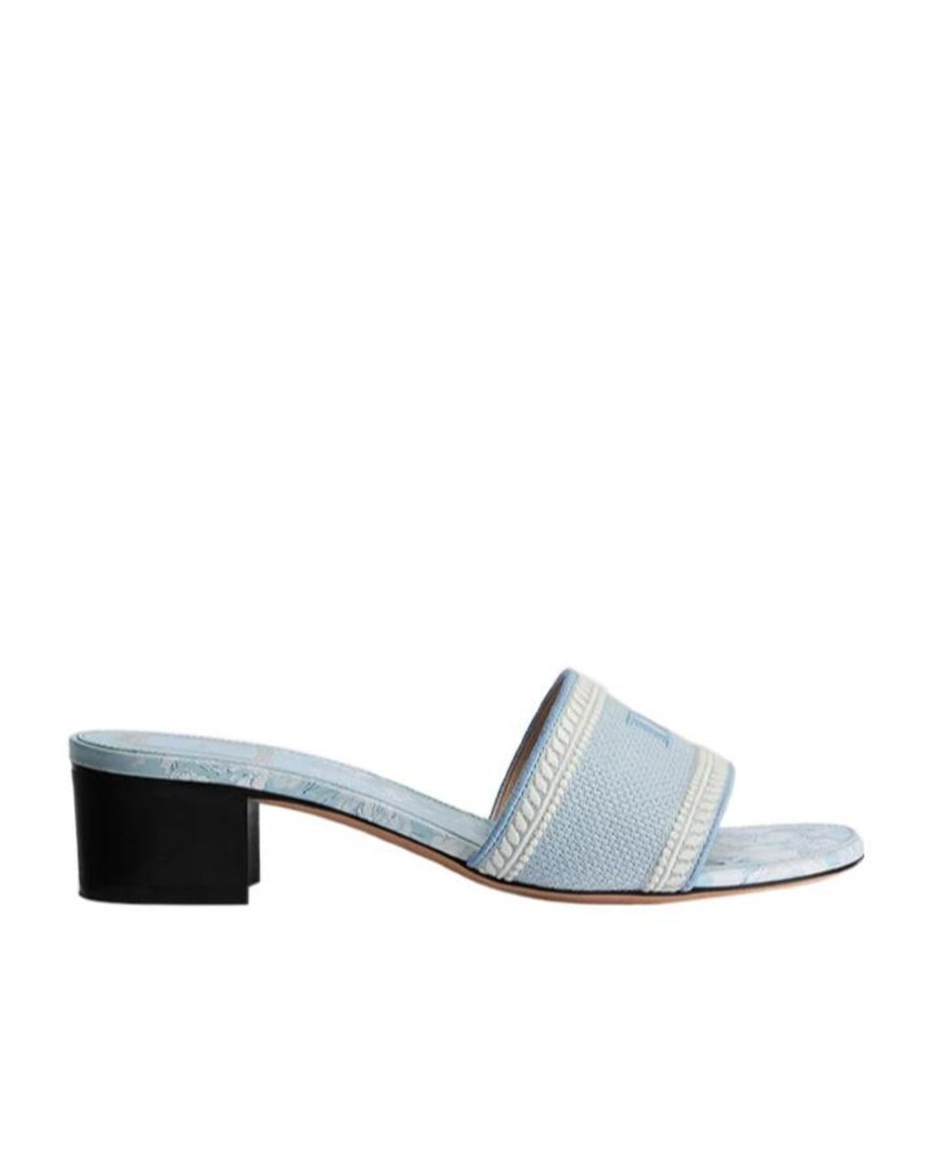 Dior White Iviera Dway Heeled Slide