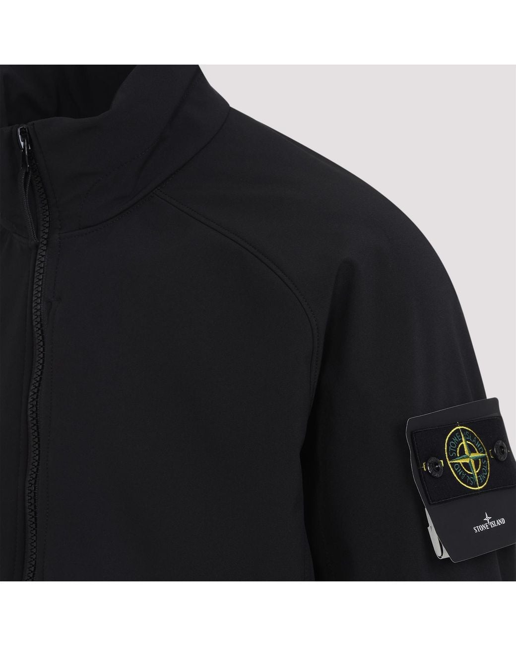 Stone Island Black High Neck Zipped Jacket for men