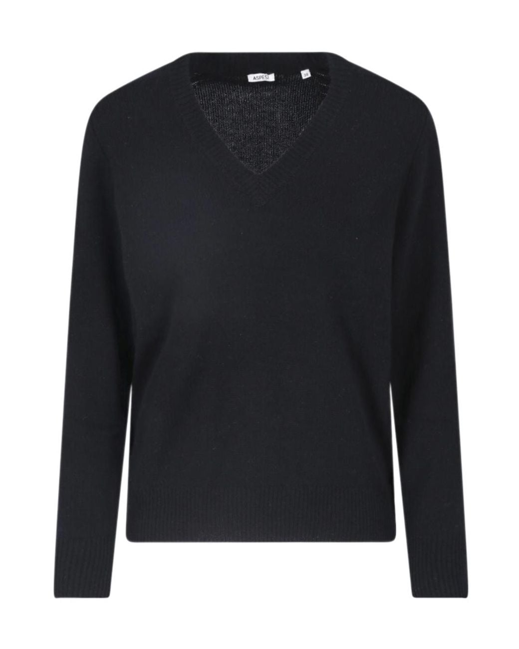 Aspesi Black V-Neck Knitted Sweater