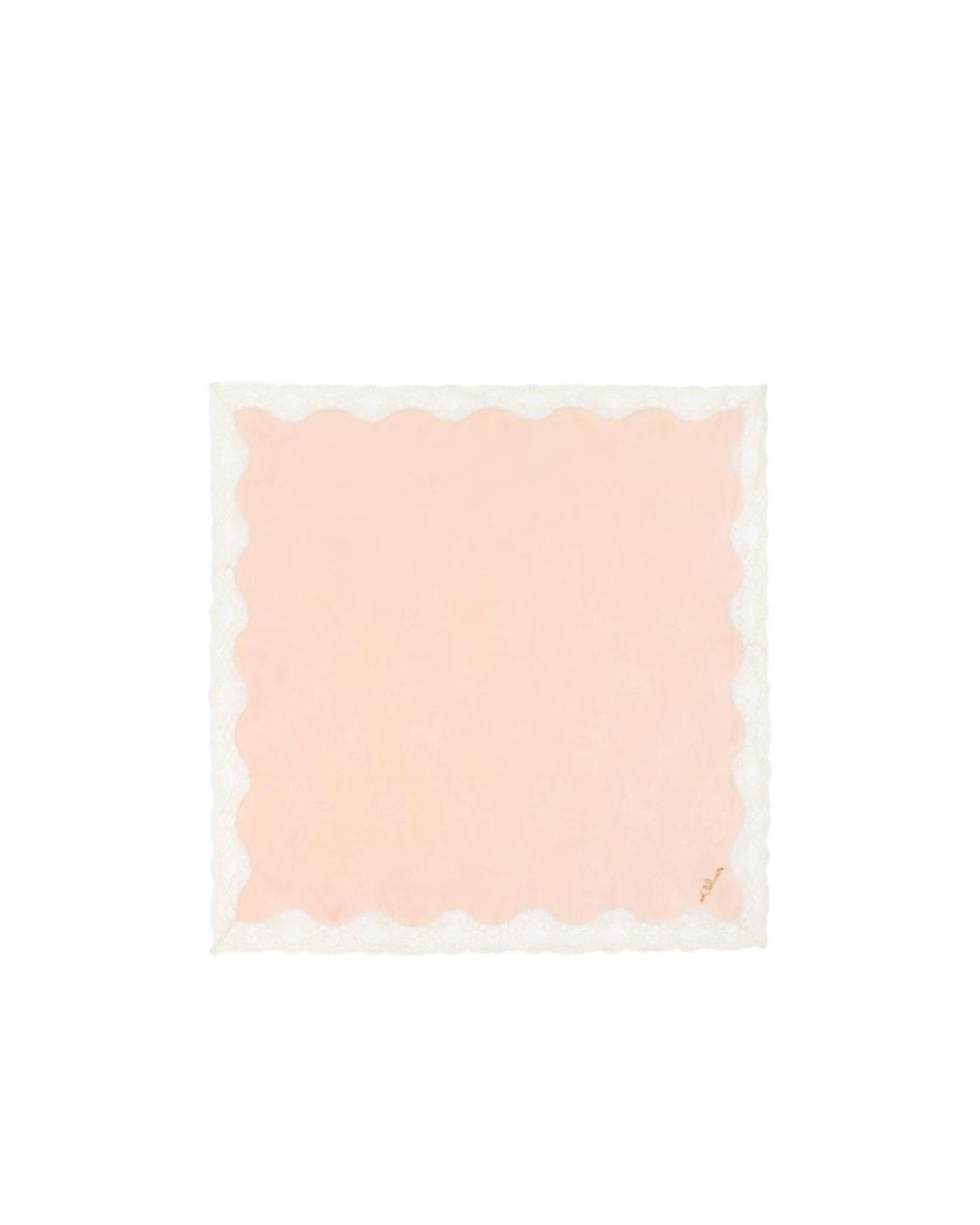 Chloé Pink Lace-Trim Scalloped Bandana