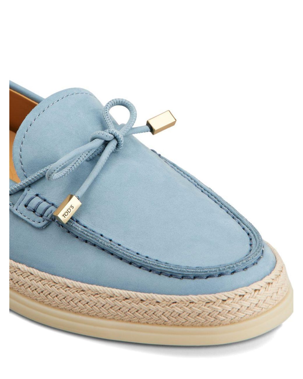 Tod's Blue Braided-Trim Loafers