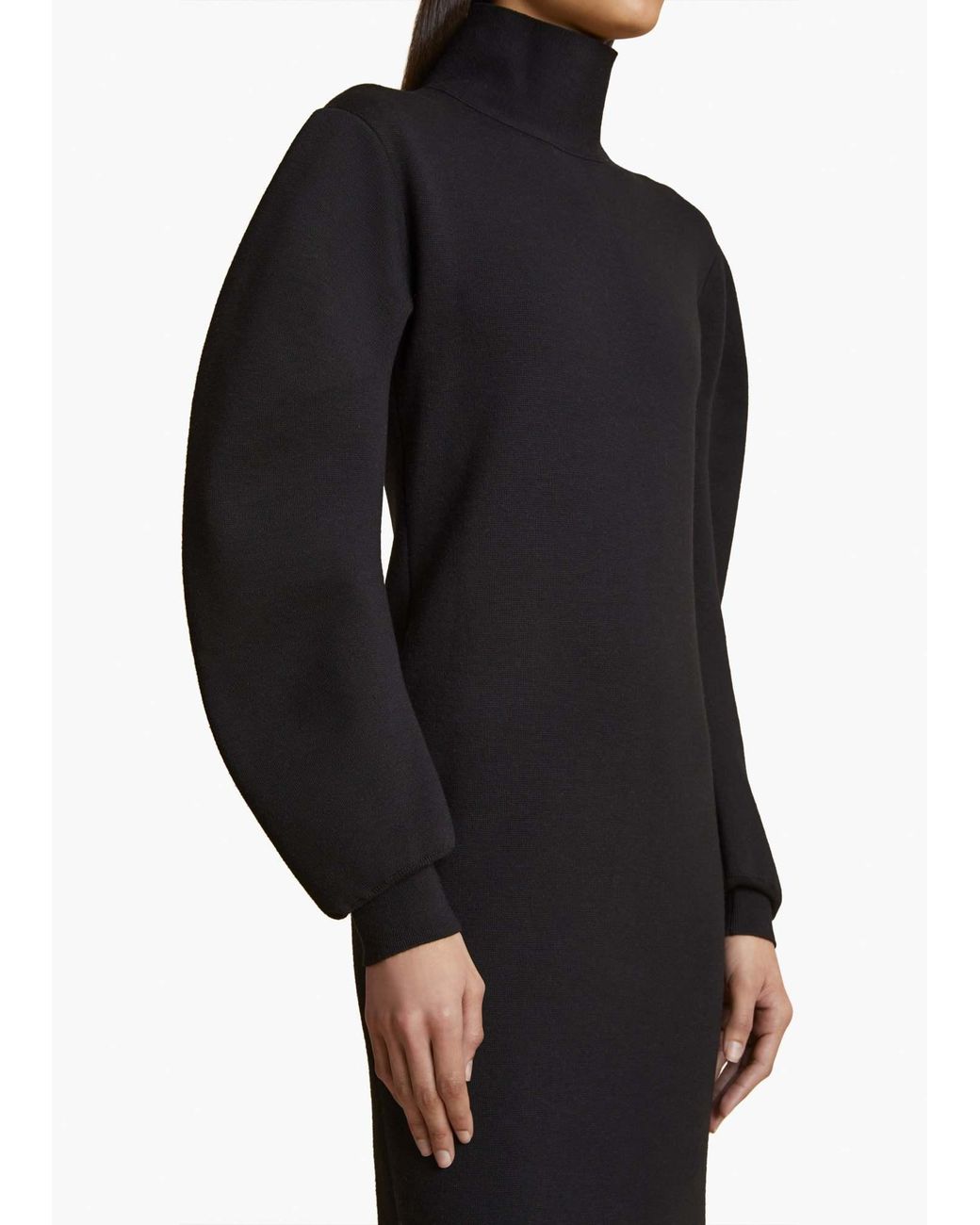 Khaite Black Storm Midi Dress