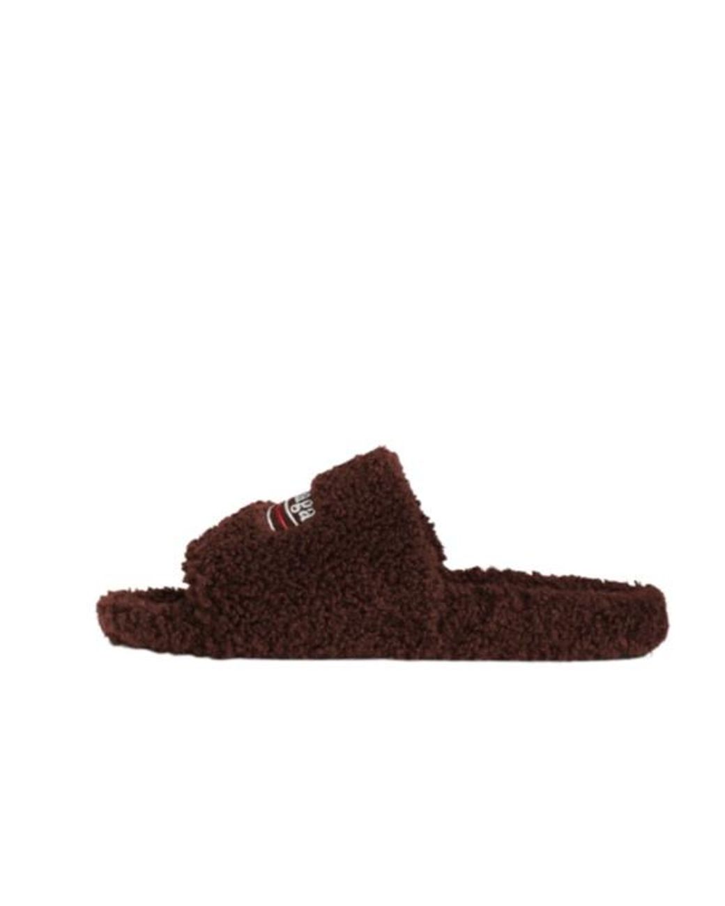 Balenciaga Brown Furry Slide Sandals for men