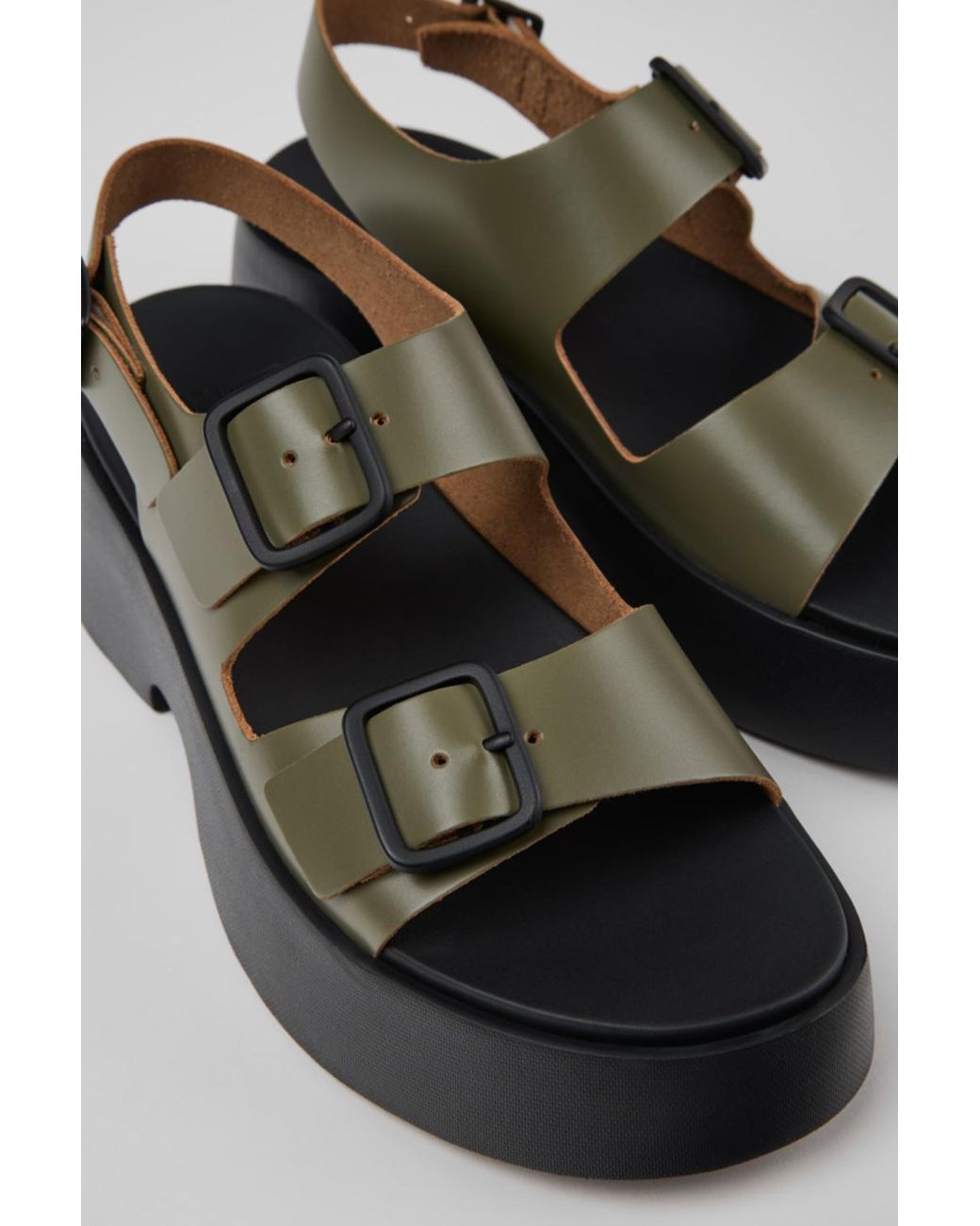Camper Green Tasha Leather Sandals