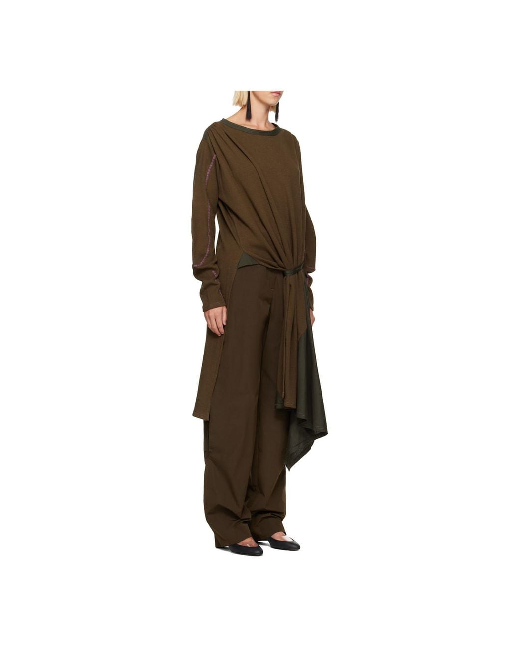 Kiko Kostadinov Green Edler Godet Dress