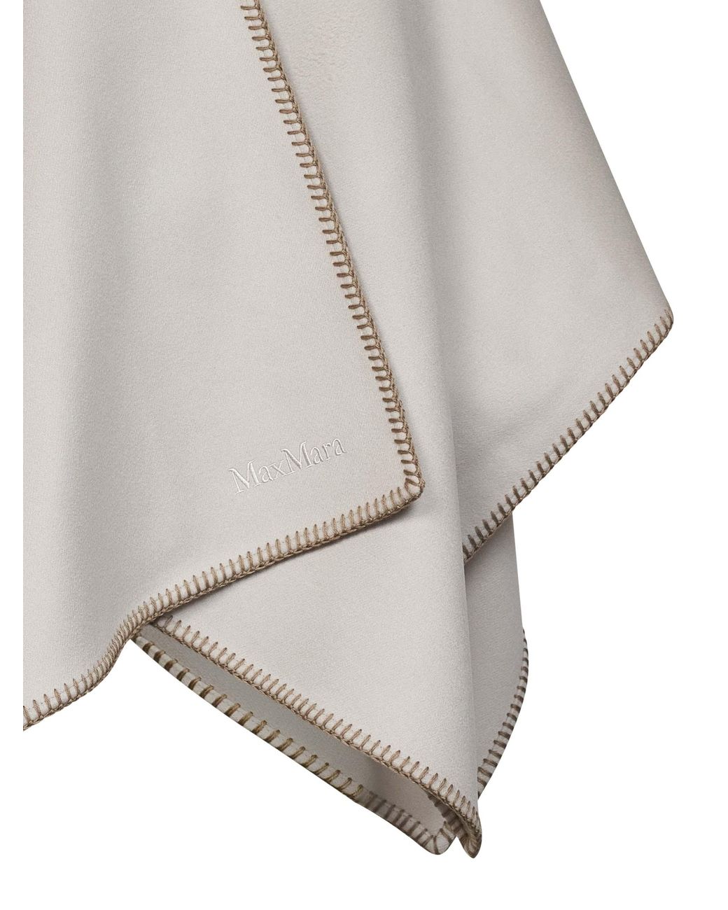 Max Mara Natural Colomba Logo Emrboidered Cape