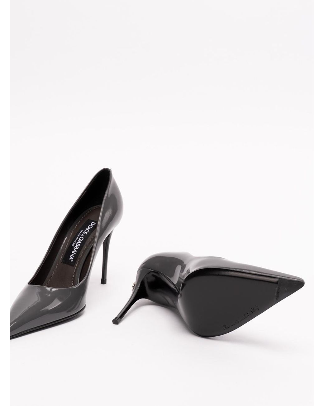 Dolce & Gabbana White Pointed Toe Polished Pumps