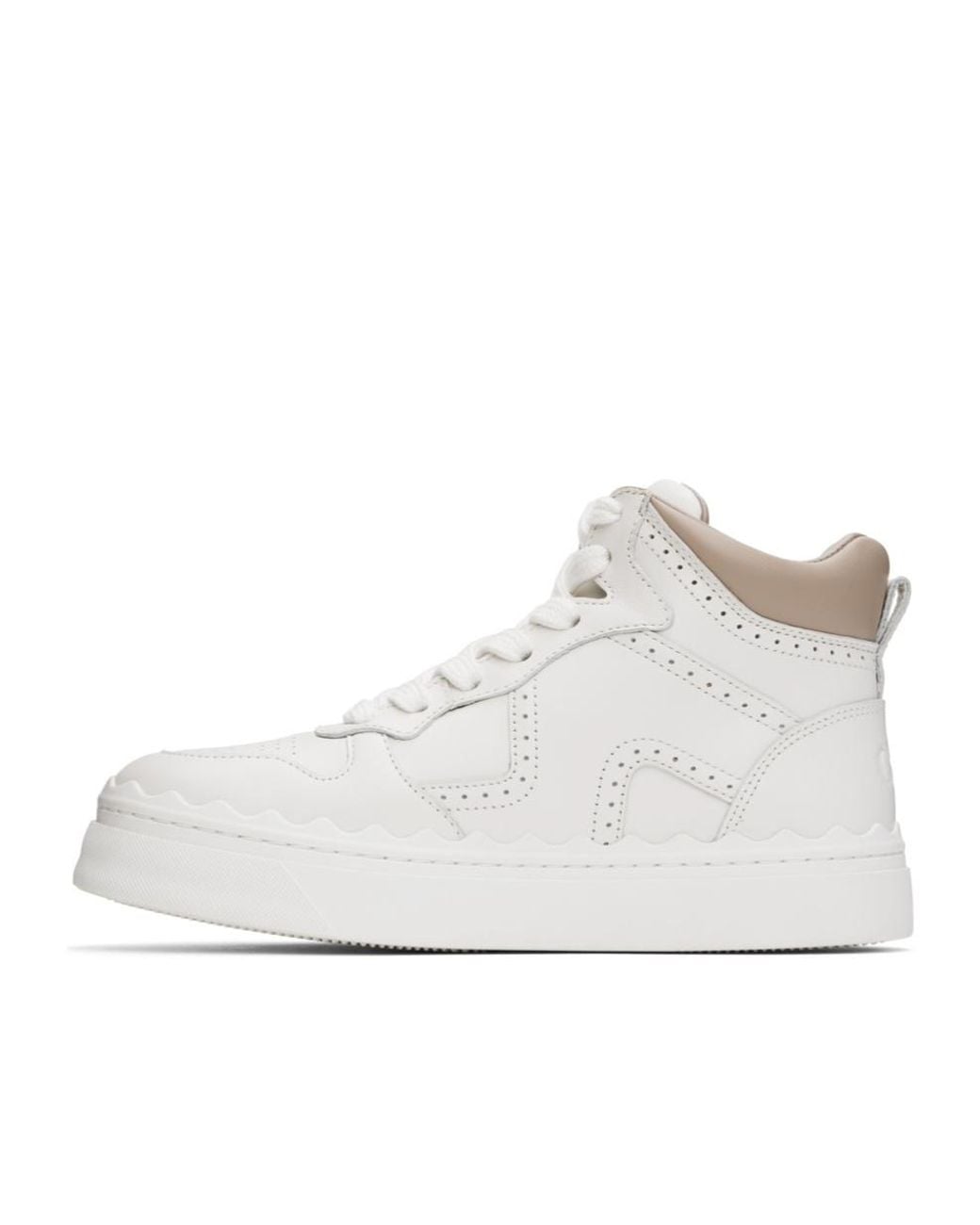 Chloé White Lauren High-Top Sneakers