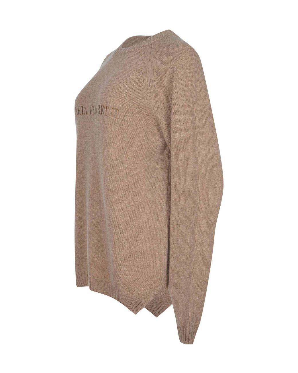 Alberta Ferretti Brown Long-Sleeved Crew Neck Pullover