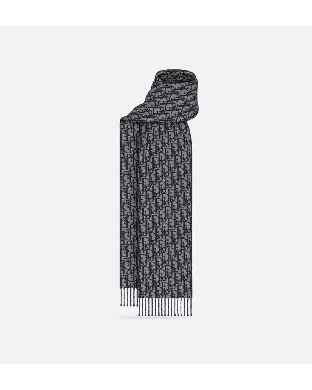 Dior Black Homme Fringed Edge Scarf for men