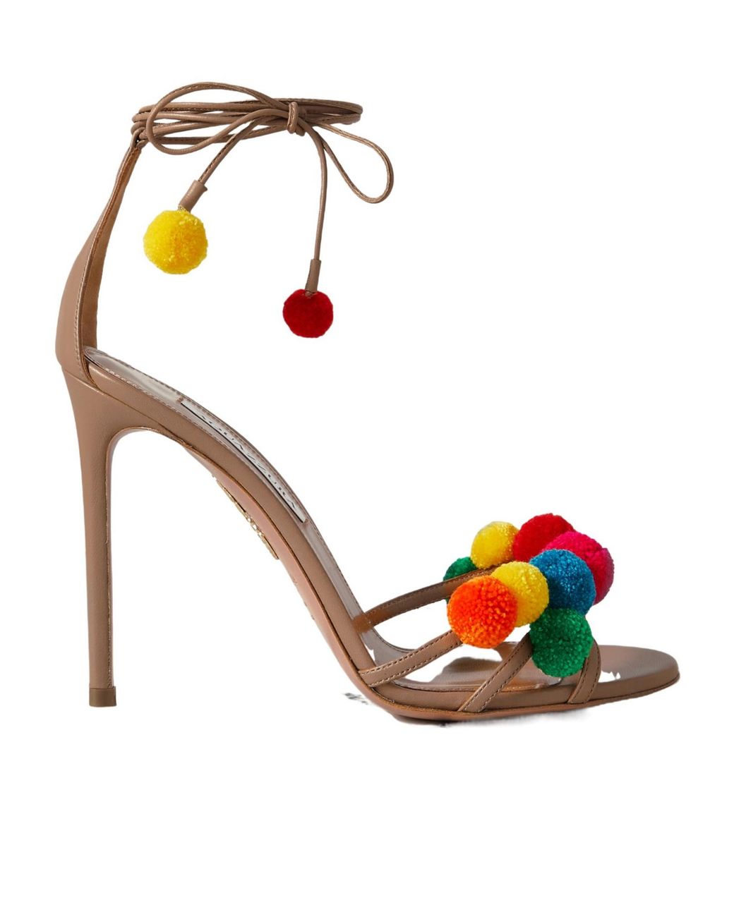 Aquazzura Metallic Fiesta 105 Embellished Leather Sandals