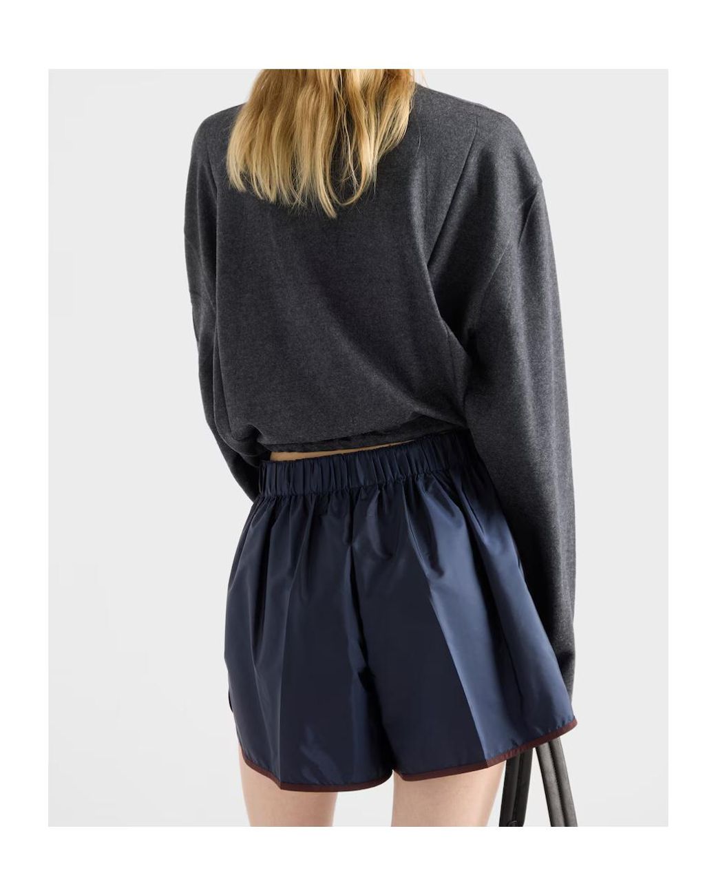 Prada Black Long-Sleeved Wool And Cashmere T-Shirt